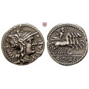 Roman Republican Coins, Q. Fabius Labeo, Denarius 124 BC, vf-xf