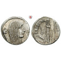 Roman Republican Coins, L. Hostilius Saserna, Denarius 48 BC, vf-xf