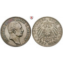 German Empire, Sachsen, Friedrich August III., 5 Mark 1907, E, xf / FDC, J. 136