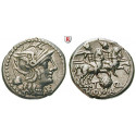 Roman Republican Coins, T. Quinctius Flaminius, Denarius 126 BC, good vf