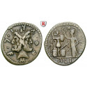 Roman Republican Coins, M. Furius, Denarius 119 BC, vf