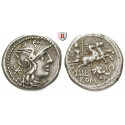 Roman Republican Coins, L. Caecilius Metellus Diadematus, Denarius 128 BC, good vf