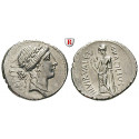 Roman Republican Coins, Man. Acilius Glabrio, Denarius 49 BC, nearly FDC
