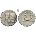 Roman Republican Coins, C. Sulpicius Galba, Denarius, serratus, vf