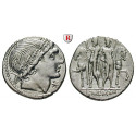 Roman Republican Coins, L. Memmius, Denarius 109-108 BC, nearly xf / vf
