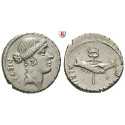 Roman Republican Coins, Albinus Bruti, Denarius 48 BC, xf