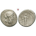 Roman Republican Coins, P. Clodius, Denarius 42 BC, vf