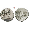Roman Republican Coins, T. Carisius, Denarius 46 BC, vf