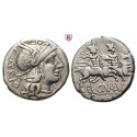 Roman Republican Coins, Cn. Lucretius Trio, Denarius 136 BC, vf