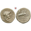 Roman Republican Coins, Q. Curtius, Denarius 116-115 BC, vf