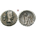 Roman Republican Coins, L. Roscius Fabatus, Denarius, serratus 64 BC, good vf