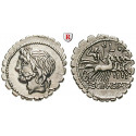 Roman Republican Coins, L. Scipio Asiagenus, Denarius, serratus 106 BC, vf-xf