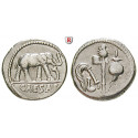 Roman Republican Coins, Caius Iulius Caesar, Denarius 49-48 BC, vf