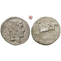 Roman Republican Coins, L. Iulius Bursio, Denarius 85 BC, xf
