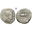 Roman Republican Coins, Q. Fabius Labeo, Denarius 124 BC, good vf