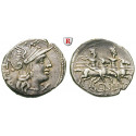 Roman Republican Coins, Cn. Lucretius Trio, Denarius 136 BC, good vf