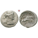 Roman Republican Coins, T. Carisius, Denarius 46 BC, xf