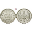 Weimar Republic, Standard currency, 3 Mark 1924, F, good xf, J. 312