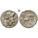 Roman Republican Coins, C. Aburius Geminus, Denarius 134 BC, xf