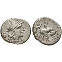 Roman Republican Coins, Sext. Pompeius Fostlus, Denarius 137 BC, xf