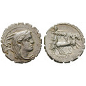 Roman Republican Coins, L. Procilius, Denarius, serratus 80 BC, vf-xf / xf