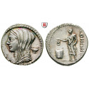 Roman Republican Coins, L. Cassius Longinus, Denarius 78 BC, FDC