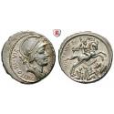 Roman Republican Coins, P. Fonteius P.F. Capito, Denarius 55 BC, xf