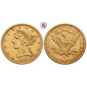 USA, 5 Dollars 1890, 7.52 g fine, xf