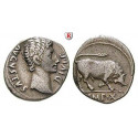 Roman Imperial Coins, Augustus, Denarius 15-13 BC, good vf