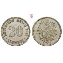 German Empire, Standard currency, 20 Pfennig 1876, J, xf-unc, J. 5