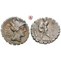 Roman Republican Coins, C. Poblicius, Denarius, serratus 80 BC, xf