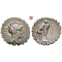 Roman Republican Coins, C. Poblicius, Denarius, serratus 80 BC, nearly xf