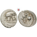 Roman Republican Coins, Caius Iulius Caesar, Denarius 49-48 BC, xf