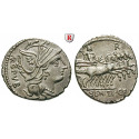 Roman Republican Coins, L. Sentius, Denarius 101 BC, xf