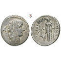 Roman Republican Coins, L. Hostilius Saserna, Denarius 48 BC, good vf