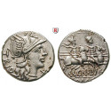 Roman Republican Coins, Cn. Lucretius Trio, Denarius 136 BC, vf-xf