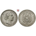 German Empire, Bayern, Ludwig II., 2 Mark 1876, D, vf-xf, J. 41