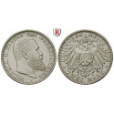 German Empire, Württemberg, Wilhelm II., 2 Mark 1908, F, vf-xf, J. 174