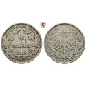 German Empire, Standard currency, 1/2 Mark 1908, J, good vf, J. 16