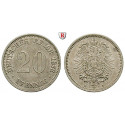 German Empire, Standard currency, 20 Pfennig 1873, A, xf, J. 5