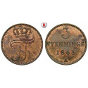 Mecklenburg, Mecklenburg-Schwerin, Friedrich Franz II., 3 Pfennig 1863, xf