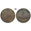 Sachsen (Saxony), Sachsen-Coburg-Gotha, Ernst II., 2 Pfennig 1870, vf-xf