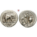 Roman Republican Coins, Caius Iulius Caesar, Denarius 49-48 BC, nearly xf