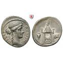 Roman Republican Coins, Q. Cassius Longinus, Denarius 55 BC, xf