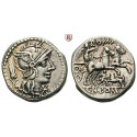 Roman Republican Coins, Cn. Domitius Ahenobarbus, Denarius 128 BC, nearly xf