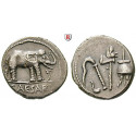 Roman Republican Coins, Caius Iulius Caesar, Denarius 49-48 BC, vf-xf / xf