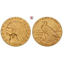 USA, 2 1/2 Dollars 1914, 3.76 g fine, xf