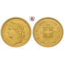 Switzerland, Swiss Confederation, 20 Franken 1883, 6.0 g fine, xf