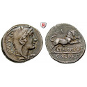 Roman Republican Coins, L. Thorius Balbus, Denarius 105 BC, vf-xf