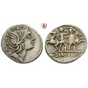 Roman Republican Coins, M. Servilius, Denarius 100 BC, good vf
